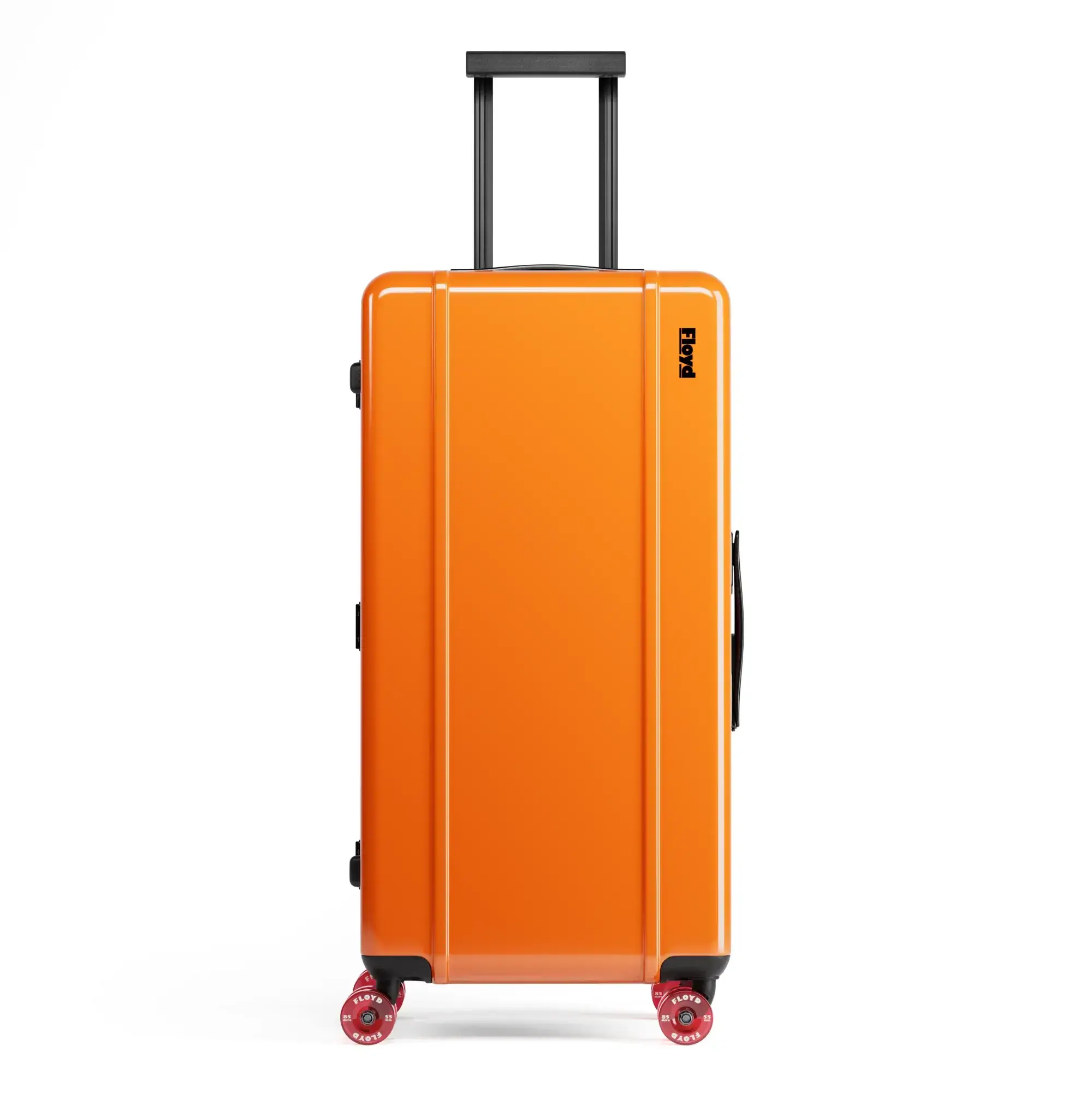 Front view of the Floyd Bold suitcase in Hot Orange
