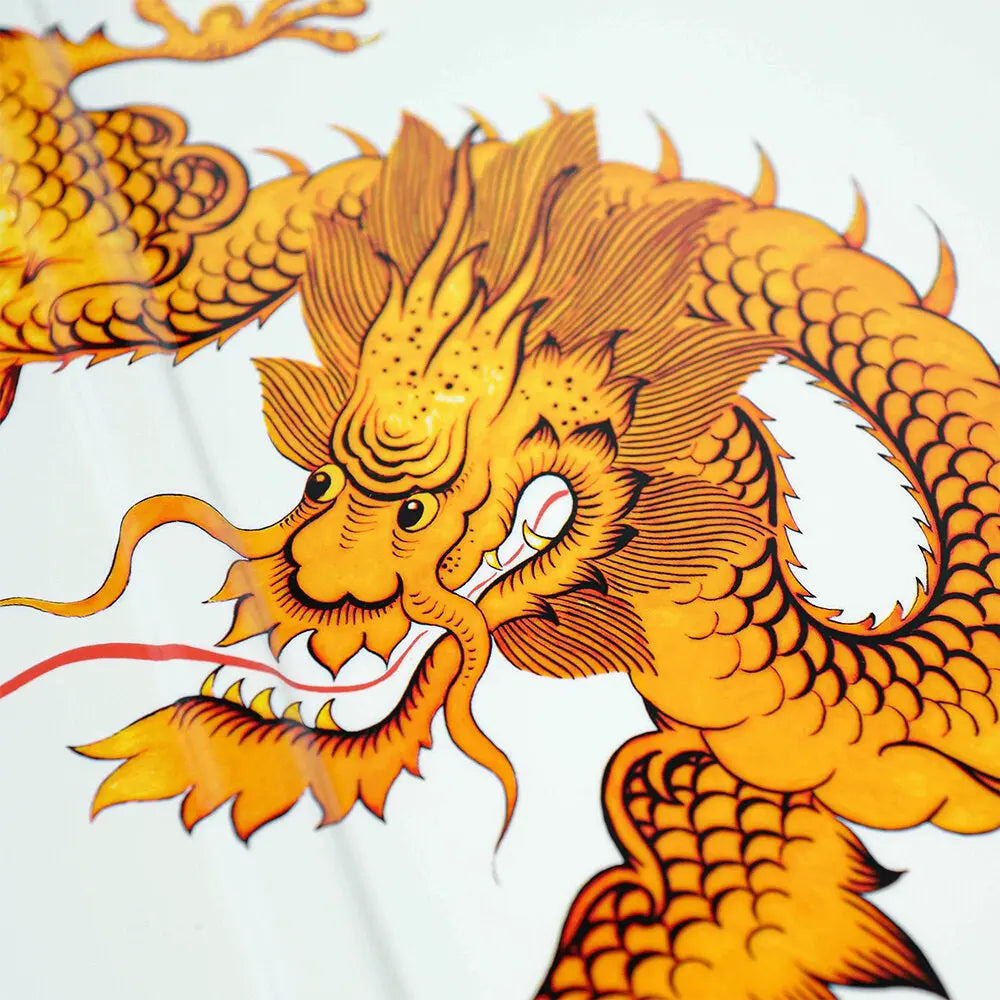 Orange dragon artwork on the Floyd x Meissen Cabin suitcase