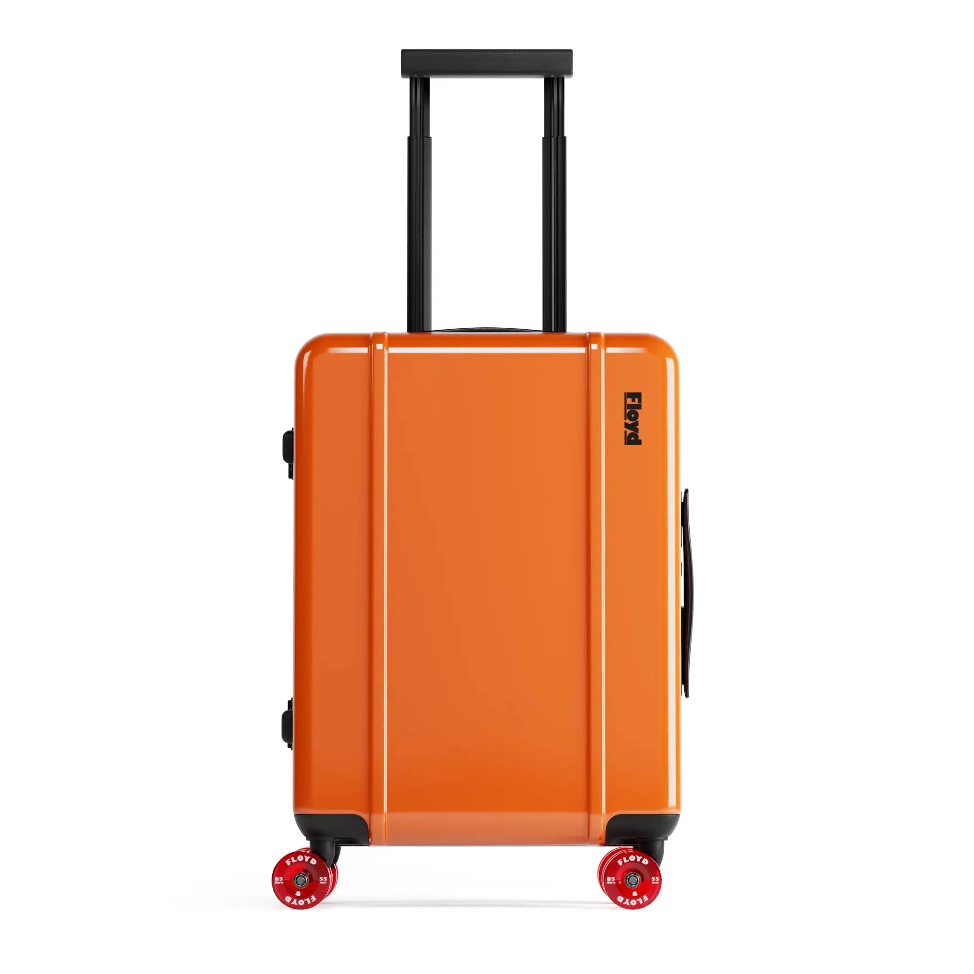 Front view of the Floyd Cabin suitcase in Hot Orange