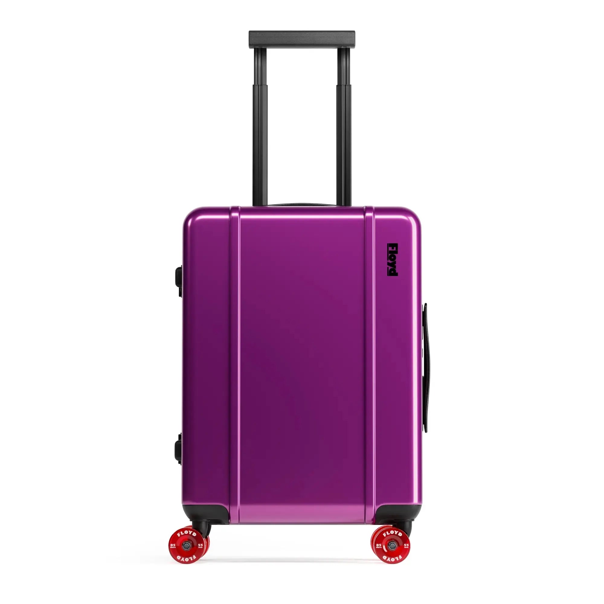 Front view of the Floyd Cabin suitcase in Magic Purple