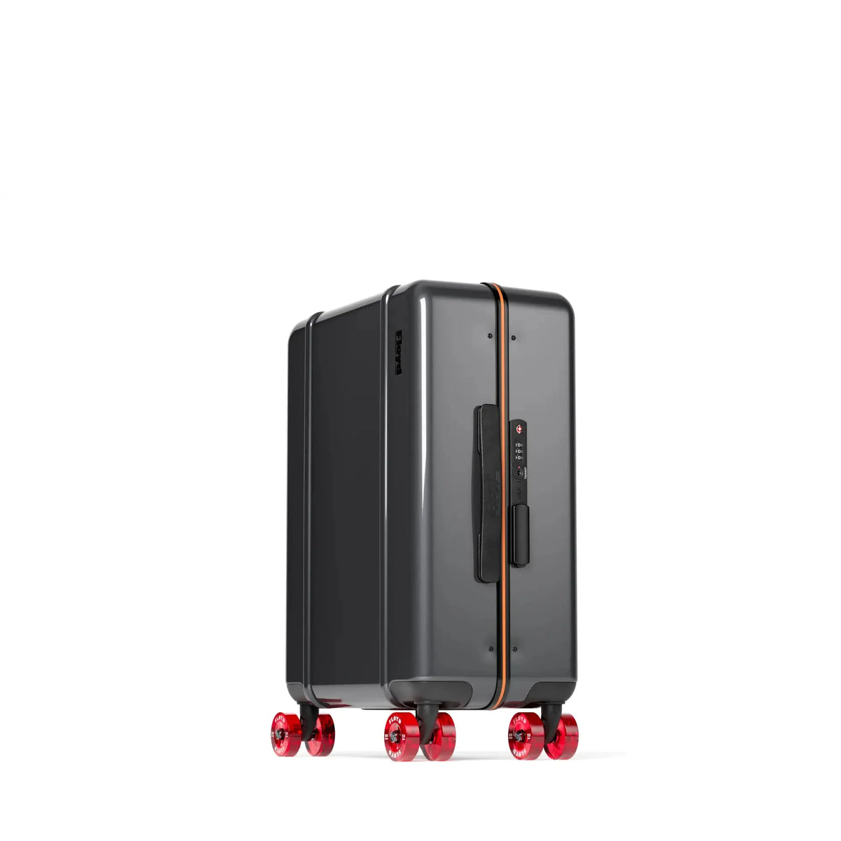Three-quarter view of the Floyd Cabin suitcase in Tarmac Grey