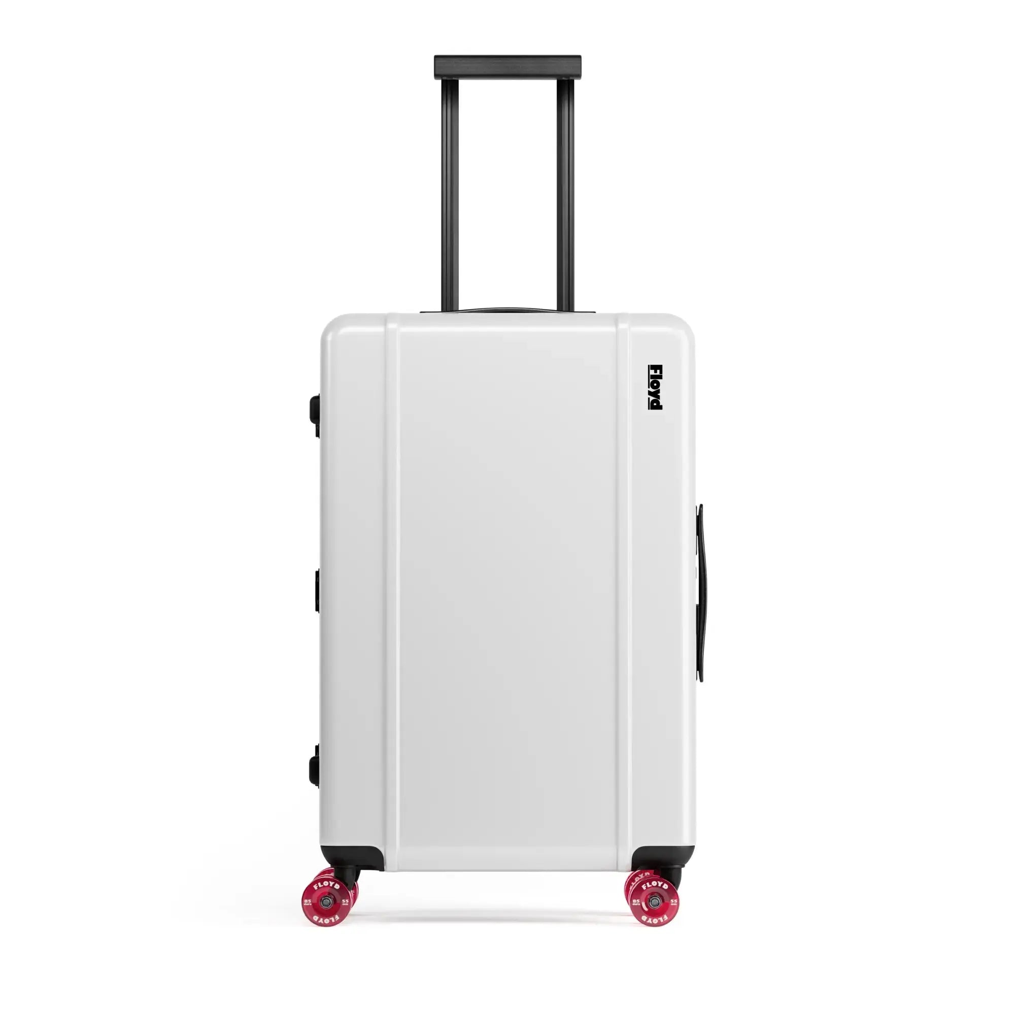 Front view of the Floyd Check-In suitcase in Bounty White