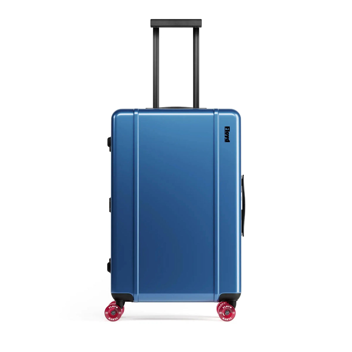 Front view of the Floyd Check-In suitcase in Pacific Blue