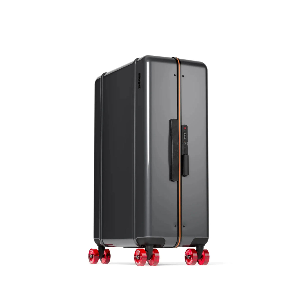 Three-quarter view of the Floyd Check-In suitcase in Tarmac Grey