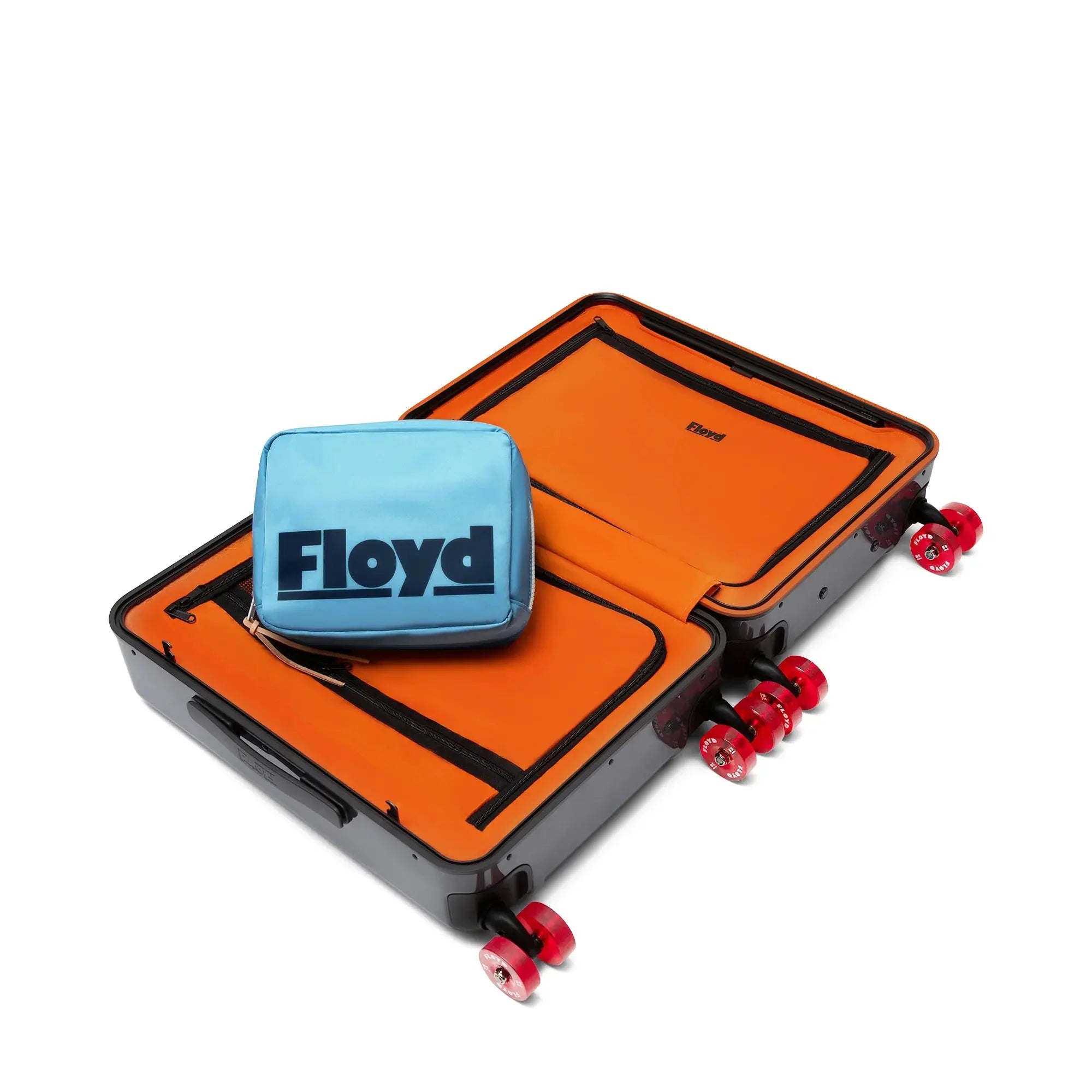 Washkit packed in a Floyd suitcase – Floyd Washkit in Sky Blue