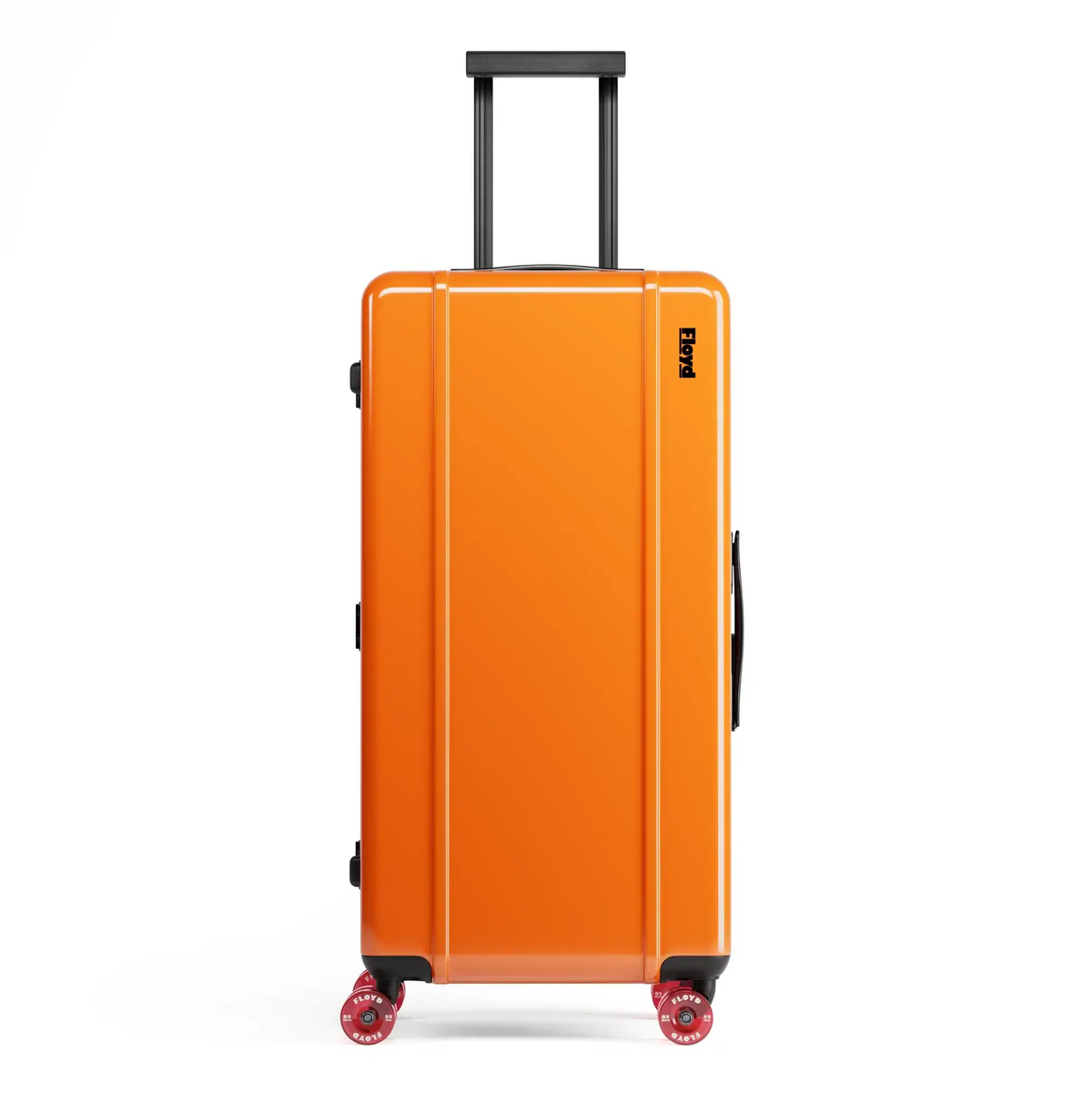 Front view of the Floyd Bold suitcase in Hot Orange