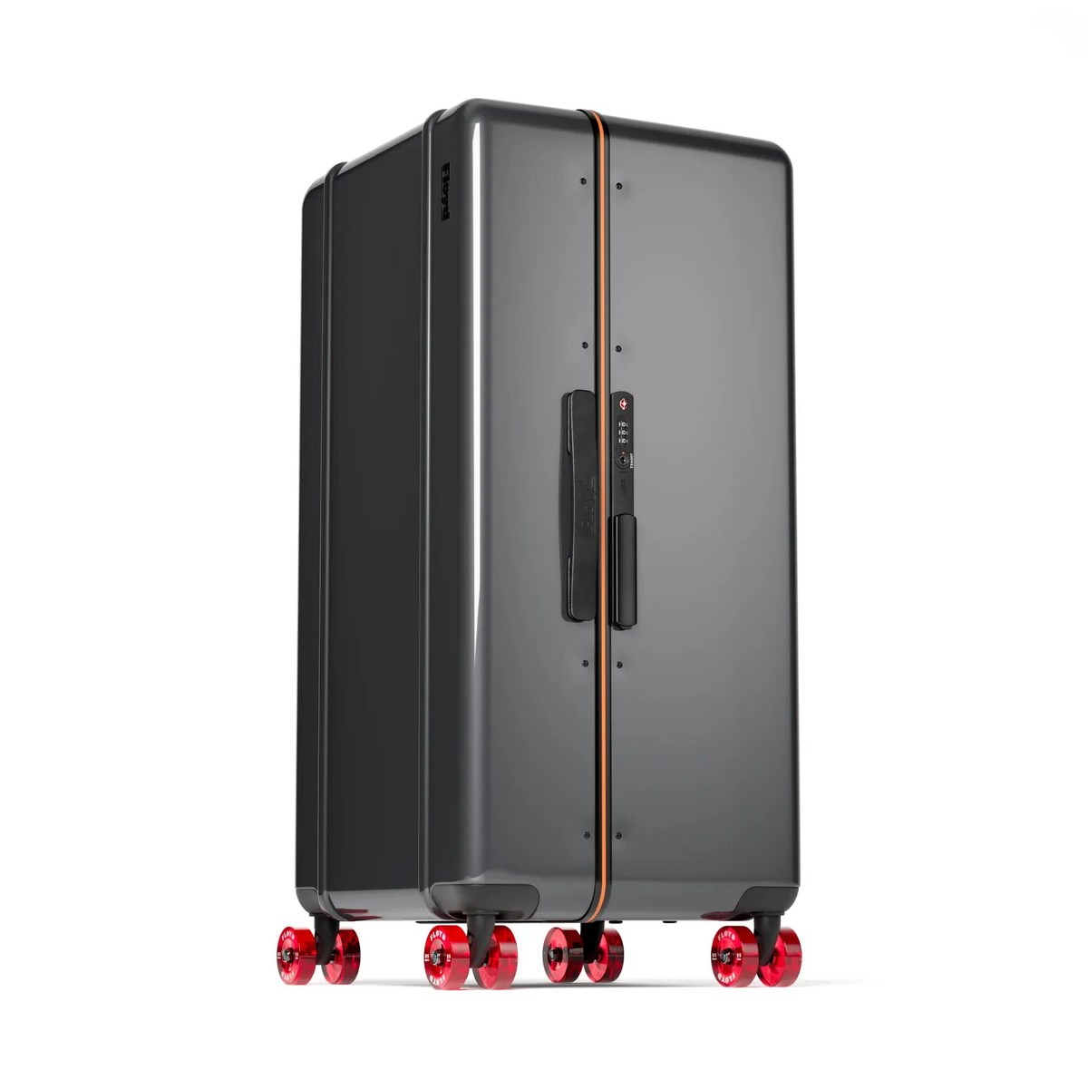 Three-quarter view of the Floyd Bold suitcase in Tarmac Grey