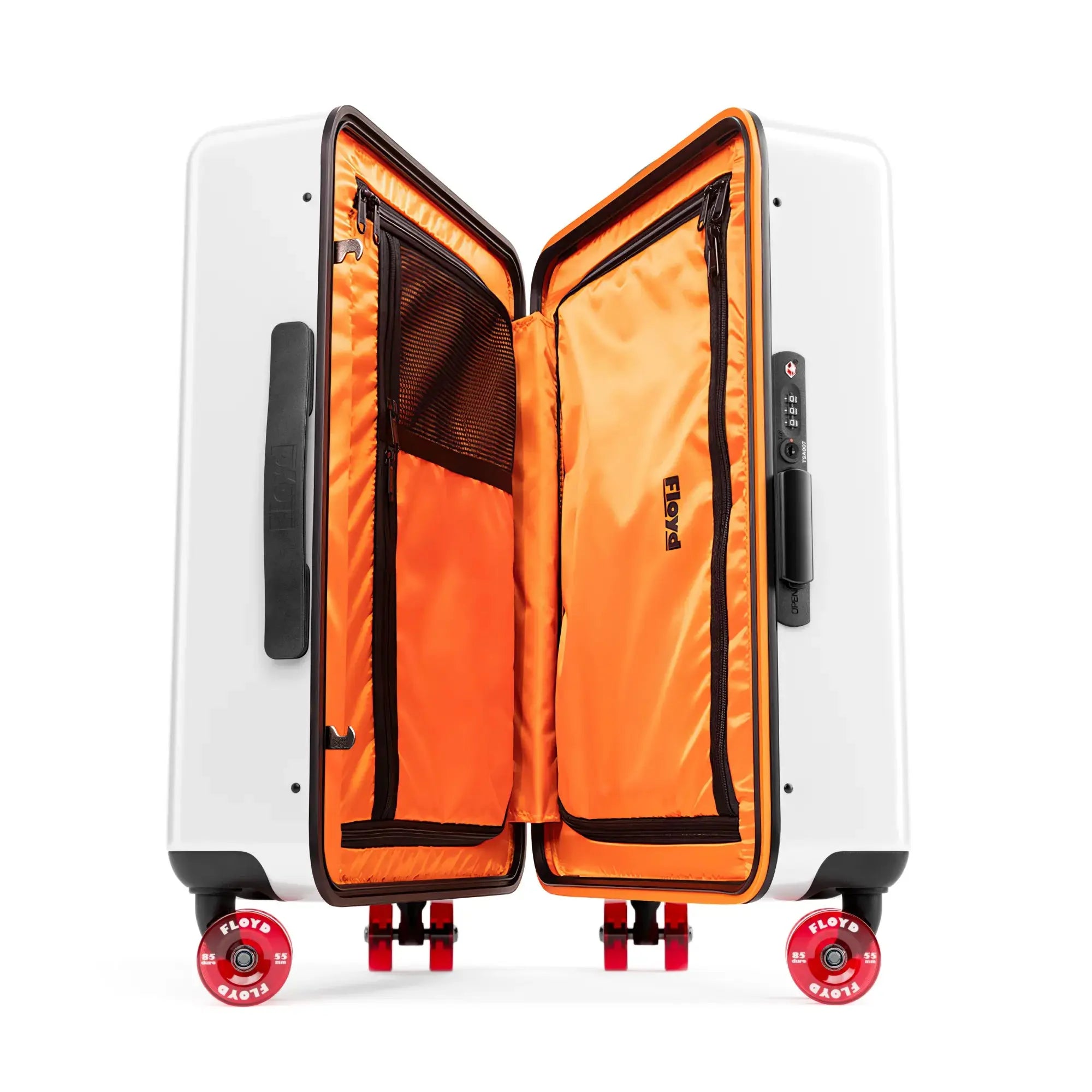 Open interior of the Floyd Cabin suitcase in Bounty White