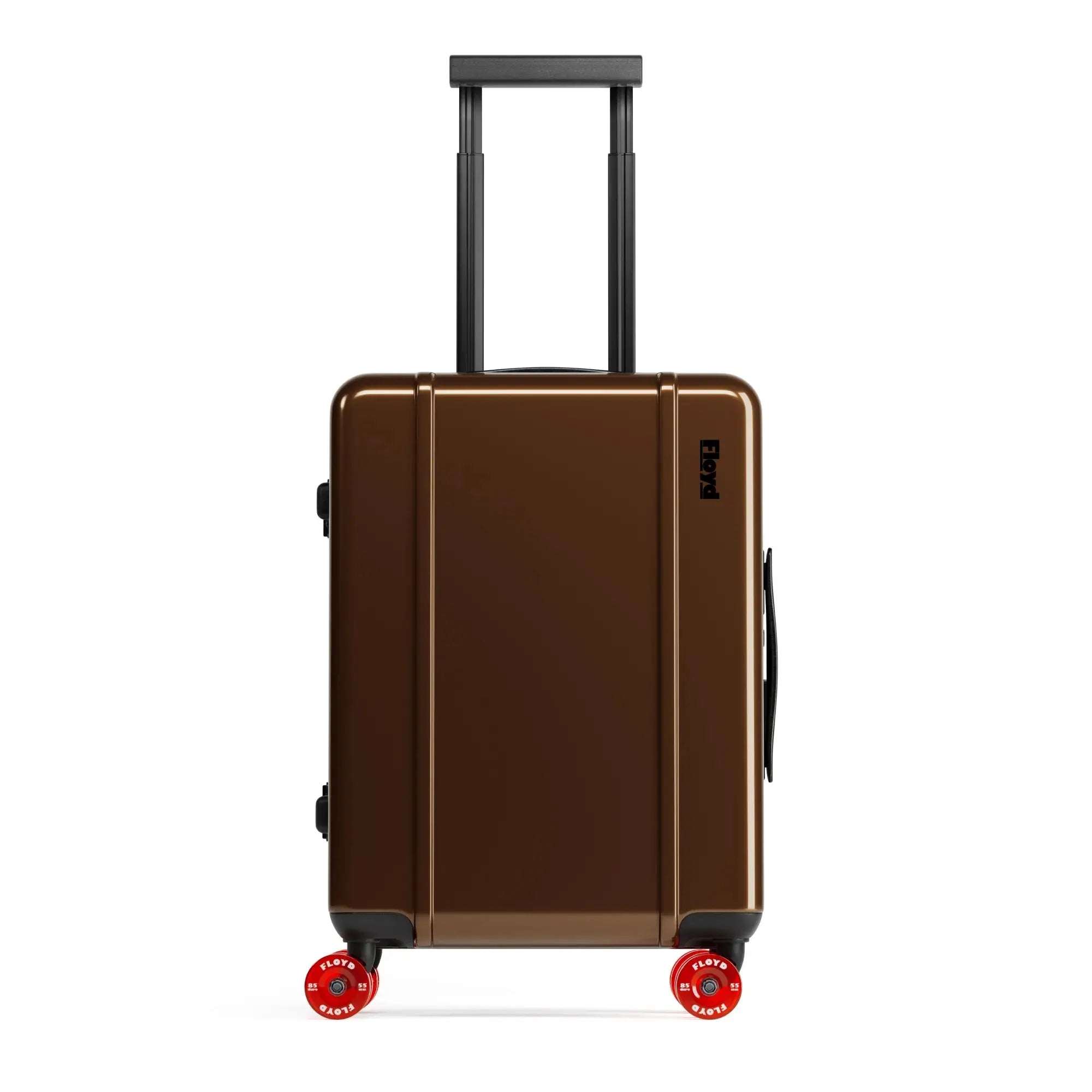 Front view of the Floyd Cabin suitcase in Bronco Brown