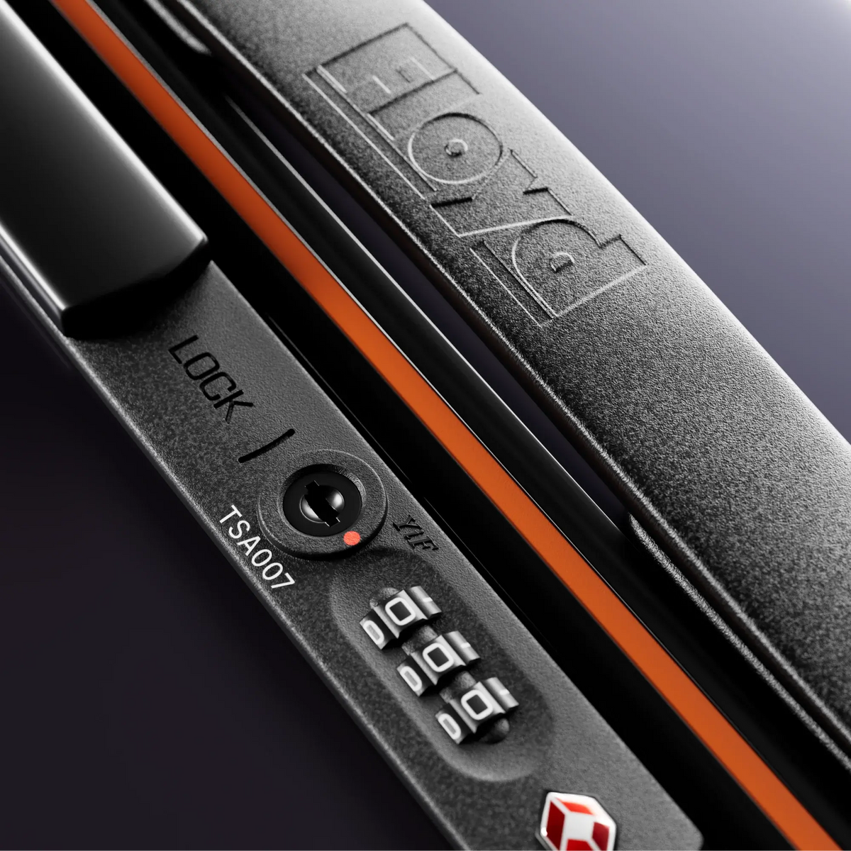 TSA combination lock detail on the Floyd Cabin suitcase in Galaxy Night