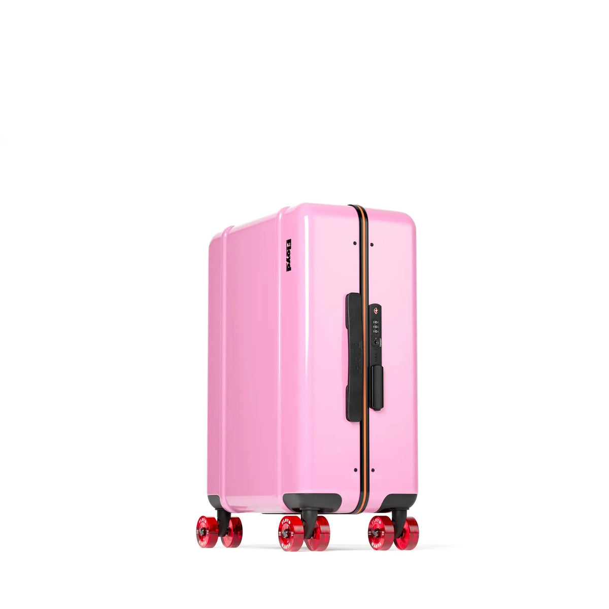Three-quarter view of the Floyd Cabin suitcase in Sugar Pink