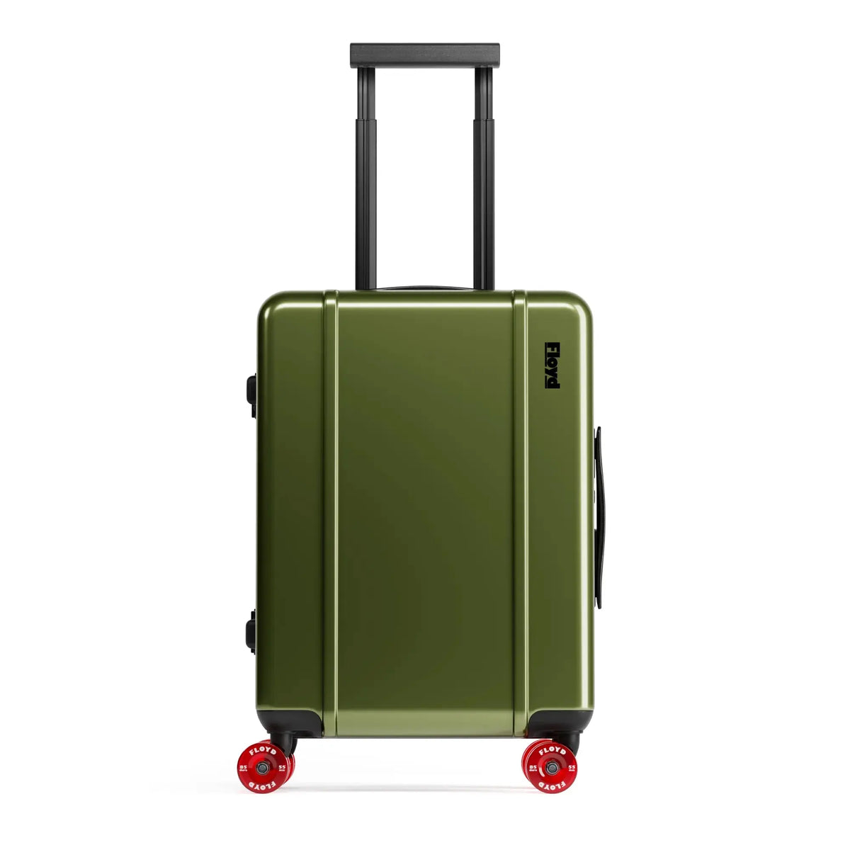 Front view of the Floyd Cabin suitcase in Vegas Green