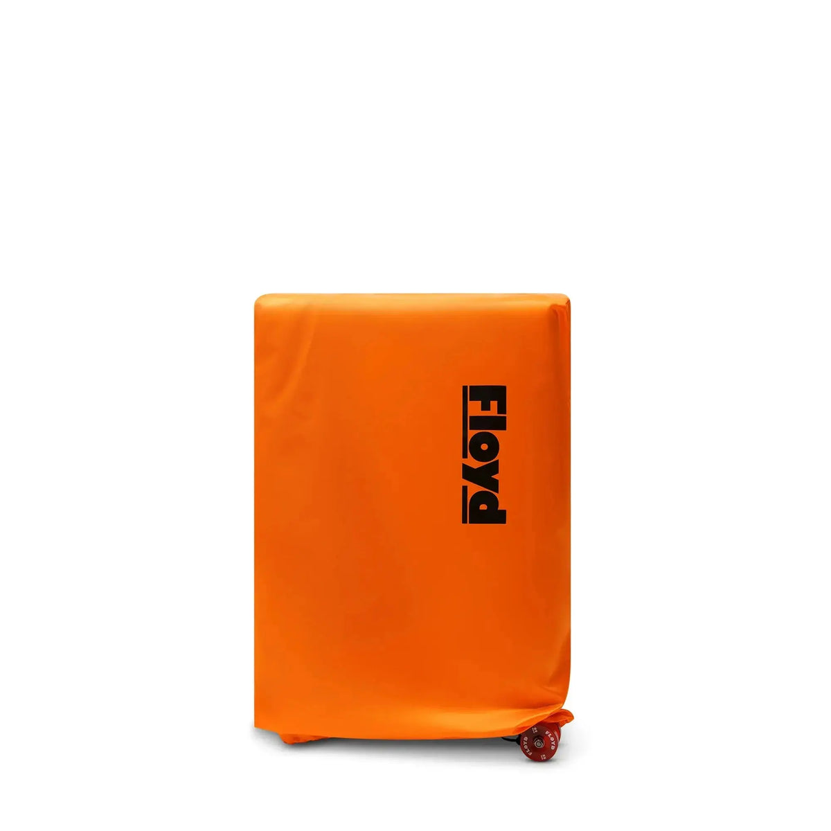 Orange Floyd protective cover fitted over the Check-In suitcase