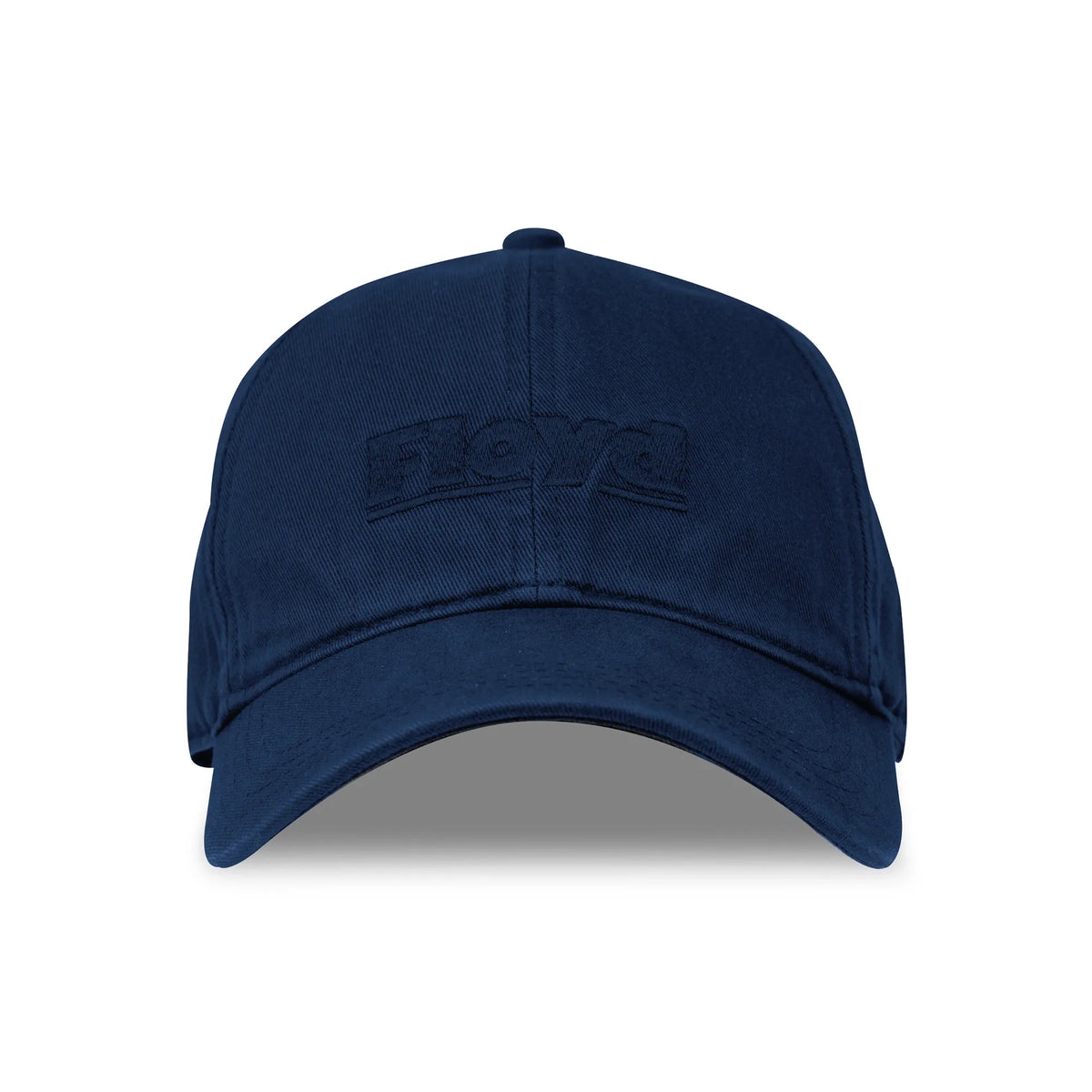 Front view of the Floyd Cotton Cap in Shark Blue with embroidered Floyd logo.