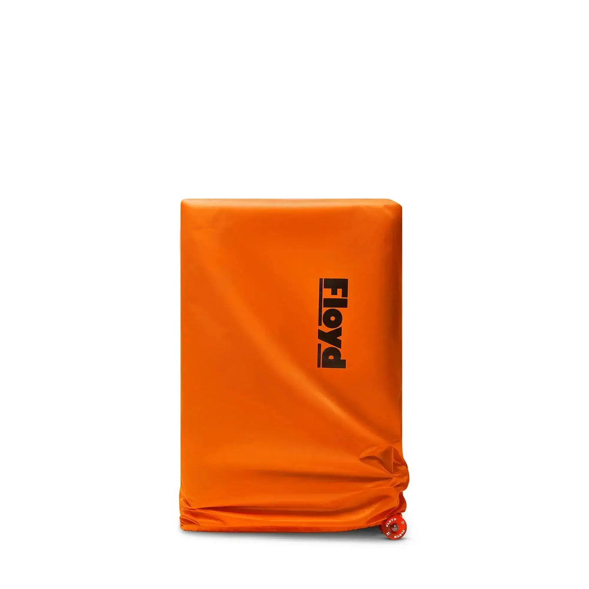Orange Floyd protective cover fitted over a large travel case