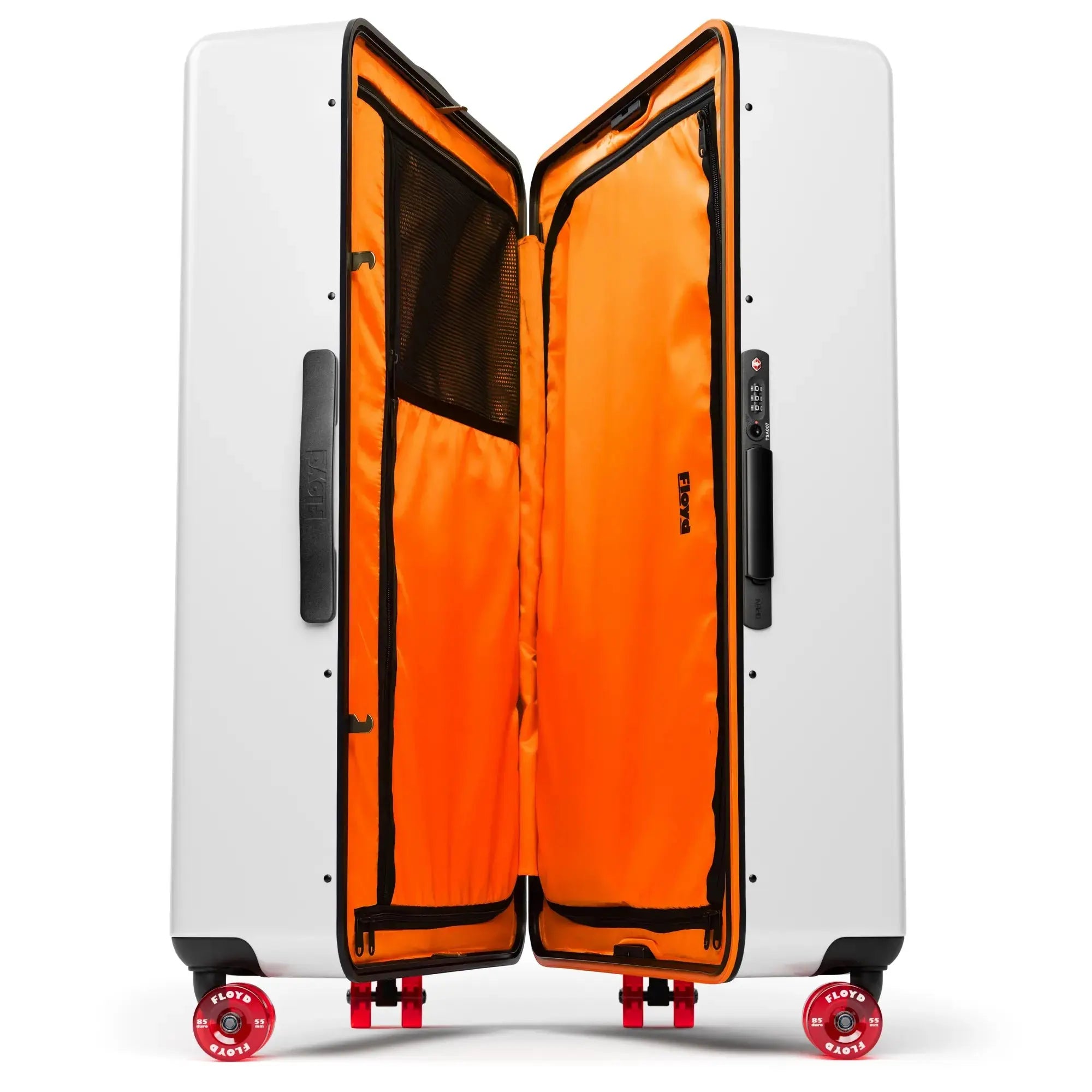 Open interior of the Floyd Trunk suitcase in Bounty White