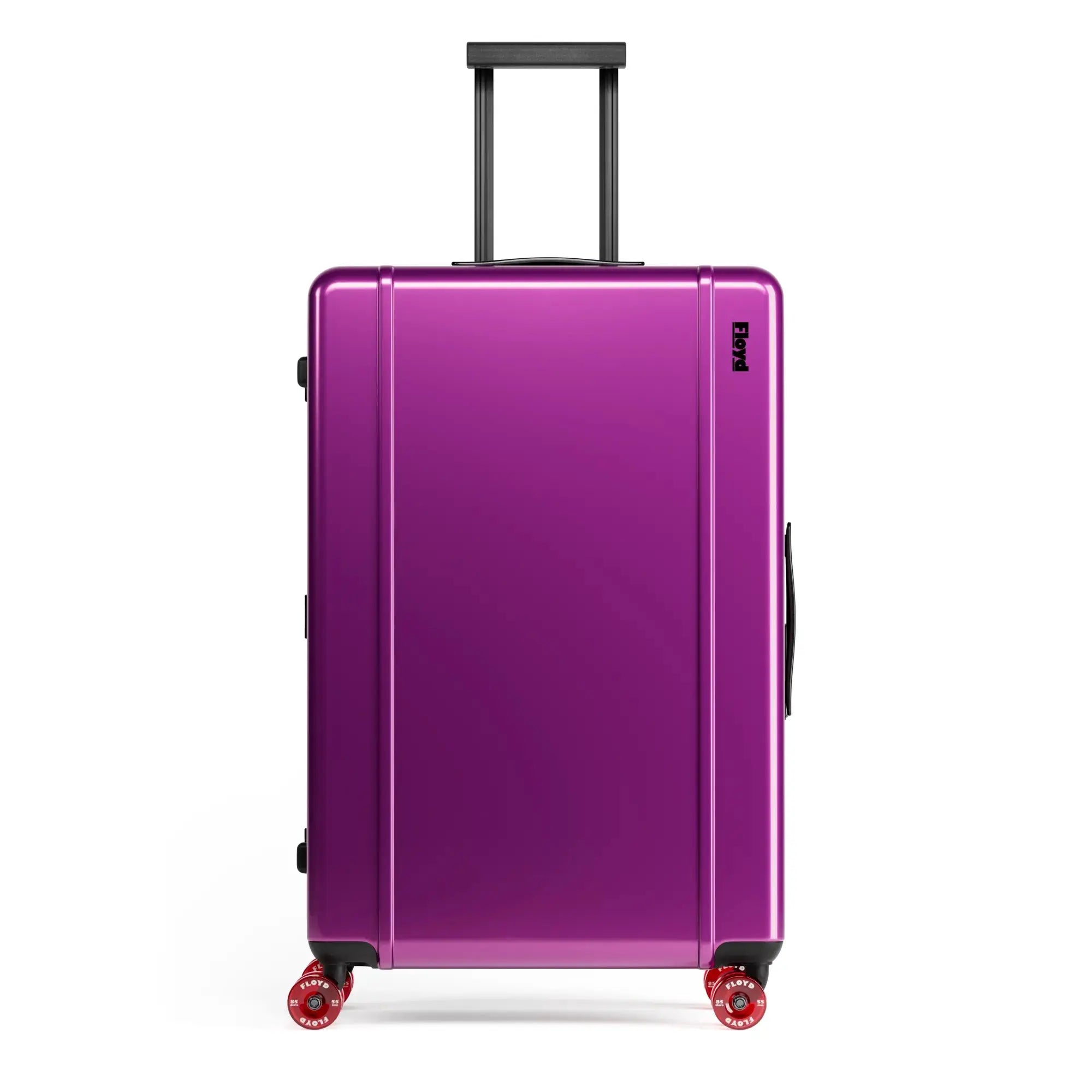 Front view of the Floyd Trunk suitcase in Magic Purple