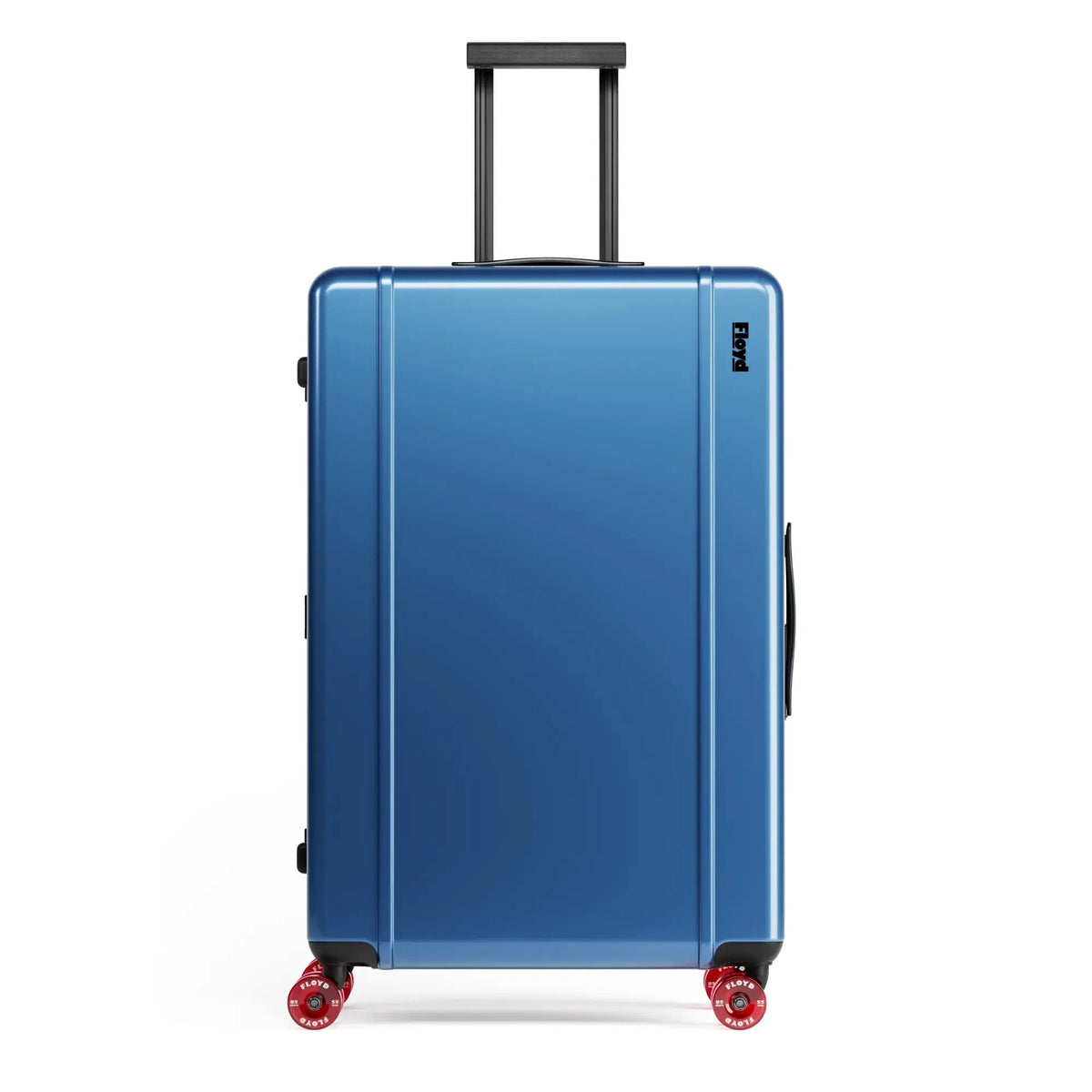 Front view of the Floyd Trunk suitcase in Pacific Blue