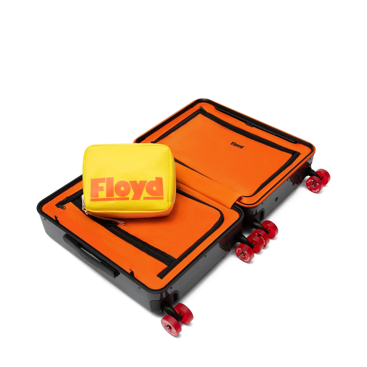 Washkit packed in a Floyd suitcase – Floyd Washkit in Aloha Yellow